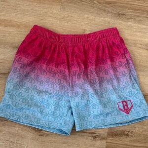 Baseball 101 Pink and Blue Gradient Shorts YXL